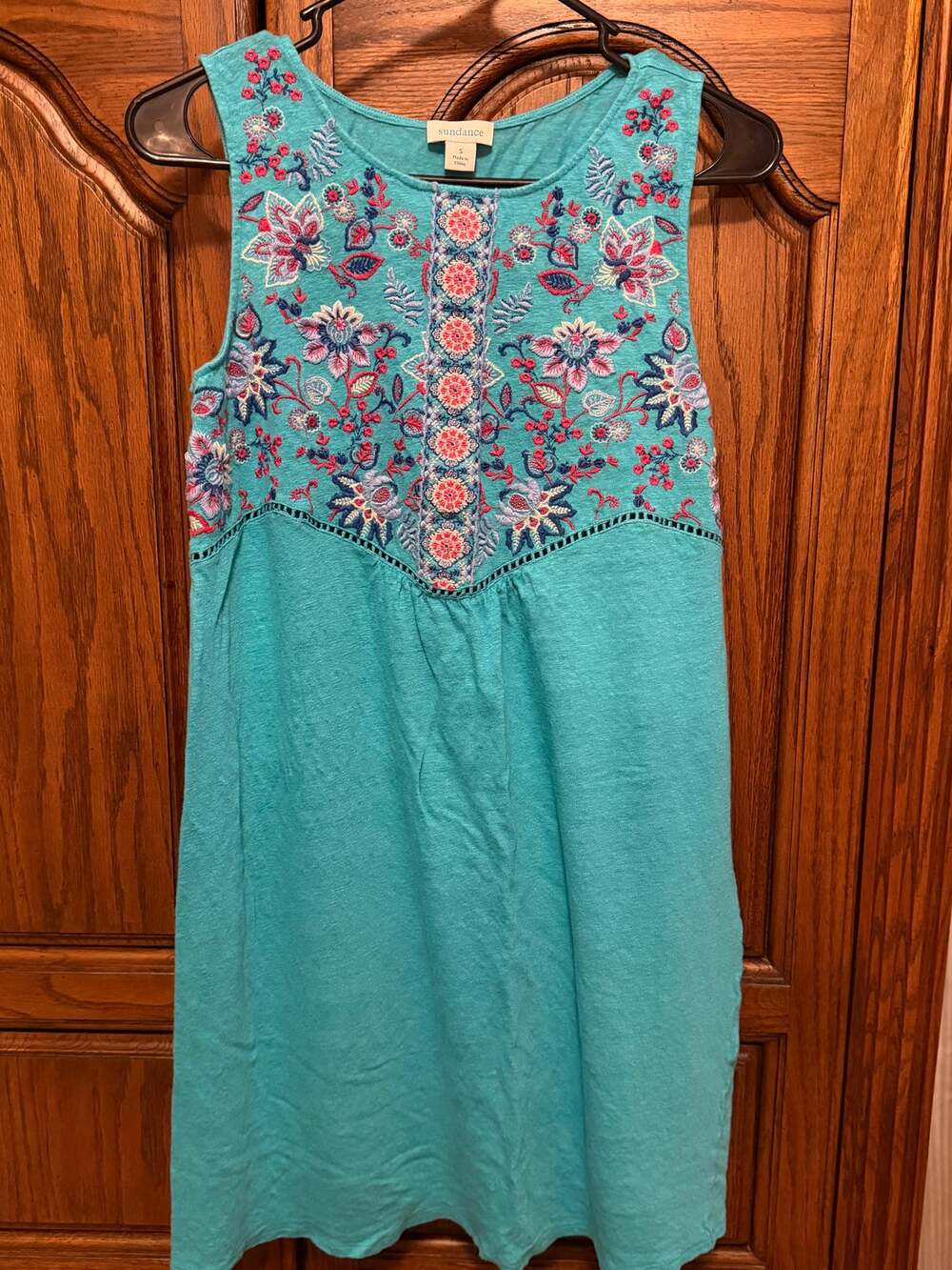 Sundance Hidden Garden Turquoise Tunic Dress size S